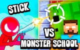 Stickman vs Monster School: Action Adventure Online Game