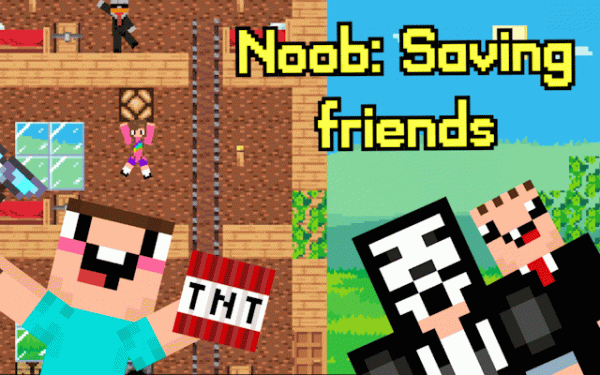Noob Saving Friends: Mining Adventure Game