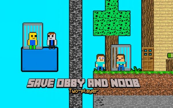 Save Obby and Noob: Two-Player Escape Game Online
